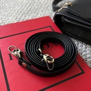 Jet Black Handbag Strap w/ Bronze Hardware